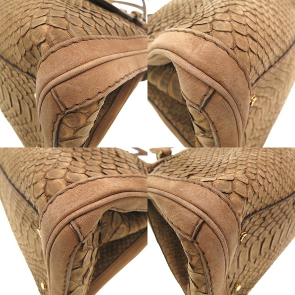 Gucci GG Marmont Python Suede Tote Bag Brown - Picture 4 of 10